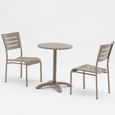 All Aluminum  Waterproof Modern Lighter Round Coffee Dining Table Chair Set